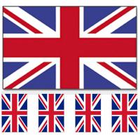 UK/Great Brittain versiering/feestartikelen set - vlag 90 x 150 cm - vlaggenlijn van 300 cm - landen - thumbnail