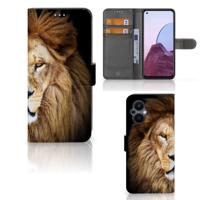 OPPO Reno 8 Lite | OnePlus Nord N20 | Telefoonhoesje | Met pasjeshouder | Leeuw