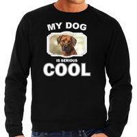 Honden liefhebber trui / sweater Rhodesische pronkrug  my dog is serious cool zwart voor heren - thumbnail