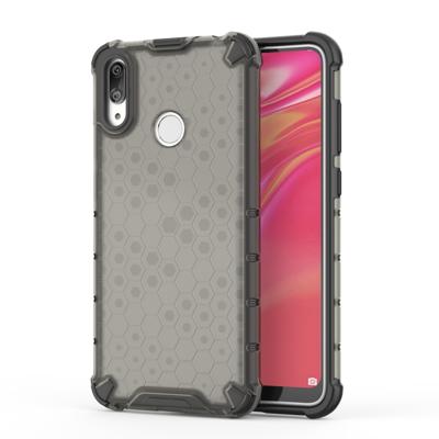 Honingraat schokbestendige PC + TPU geval voor Huawei Y7 (2019) (zwart)