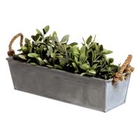 Mega Collections plantenbak Farmer - balkon/terras - zink - zilver - L44 x D15 X H13 cm