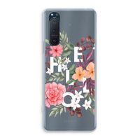 Hello in flowers: Sony Xperia 5 II Transparant Hoesje