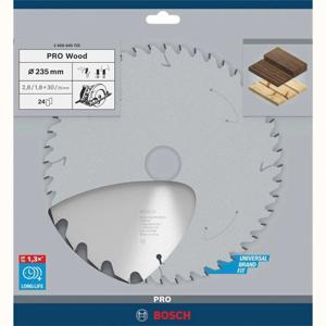 Bosch Professional Cirkelzaagblad voor Hout | PRO Wood | Ø 235mm Asgat 30mm 24T - 2608640725