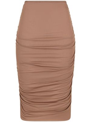 Dolce & Gabbana robe mi-longue à détails drapés - Marron