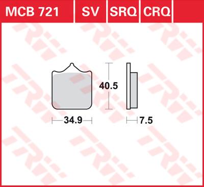 TRW Remblokken, en remschoenen voor de moto, MCB721CRQ Hyper carbon