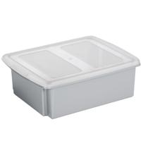 Sunware opslagbox - 17 liter - grijs - 45 x 36 x 14 cm - met afsluitbare deksel