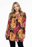 Yoek Tuniek V-hals PEONY | Zwart | Maat 50/52