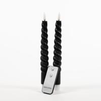 2Pcs Black Swirl Rustic Wax Taper Candle 23Cm 3D Wick R - Annas collection 2Pcs Black Swirl Rustic Wax Taper Candle 23Cm 3D Wick R - Annas collection