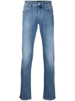 Incotex jean droit à effet délavé - Bleu