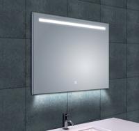 Badkamerspiegel Ambi one | 80x60 cm | Rechthoekig | Directe en indirecte LED verlichting | Touch button | Met verwarming