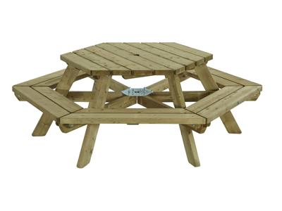 Picknicktafel zeshoek - Talen buitenmeubelen