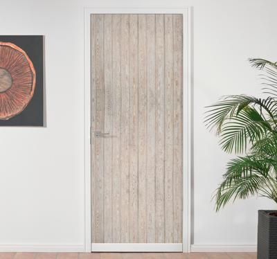 Deur sticker Lichtbruine horizontale planken