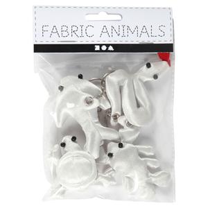 Creativ Company dieren sleutelhangers van textiel, 4st.