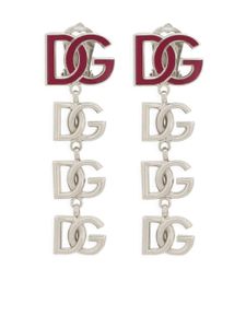 Dolce & Gabbana boucles d'oreilles pendantes à logo - Argent