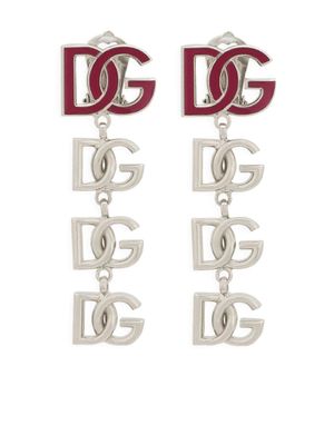 Dolce & Gabbana boucles d'oreilles pendantes à logo - Argent
