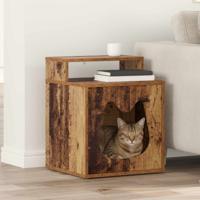 Kattenhuis Oudhout 42,5 x 40 x 52,5 cm Bewerkt hout