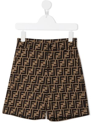 Fendi Kids short à motif FF - Tons neutres