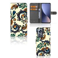 Wallet Case Xiaomi 12 Pro Barok Flower | Portemonnee hoesje