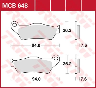 TRW Remblokken, en remschoenen voor de moto, MCB648SI Sinter offroad