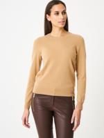 Basic organisch cashmere trui met ronde hals