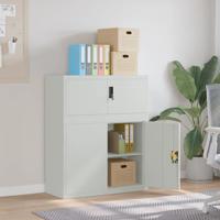 Archiefkast 90x40x110 cm staal lichtgrijs