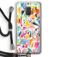Watercolor Brushstrokes: Samsung Galaxy A8 (2018) Transparant Hoesje met koord Watercolor Brushstrokes: Samsung Galaxy A8 (2018) Transparant Hoesje met koord