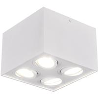 LED Plafondspot Vierkant Mat Wit - 4-lichts GU10 Fitting Aluminium