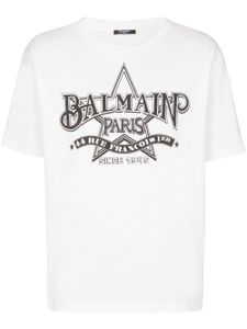 Balmain t-shirt en coton à logo imprimé - Blanc