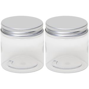 2x Kunststof weckpotten/inmaakpotten 100 ml met schroefdeksel