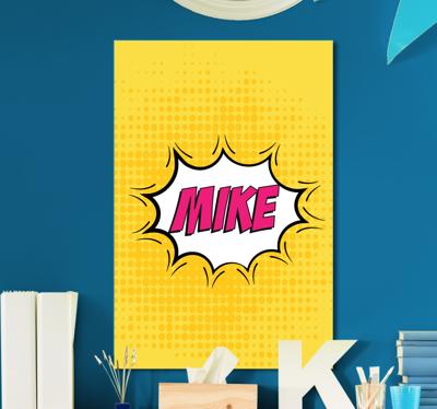 Gepersonaliseerde canvas schilderij Stripboek naam