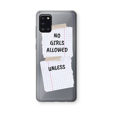 No Girls Allowed Unless: Samsung Galaxy A31 Transparant Hoesje