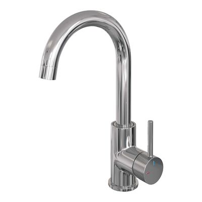 Brauer Chrome carving Wastafelmengkraan opbouw - hoog - draaibaar - ronde uitloop - model a - chroom 5-CE-003-R4