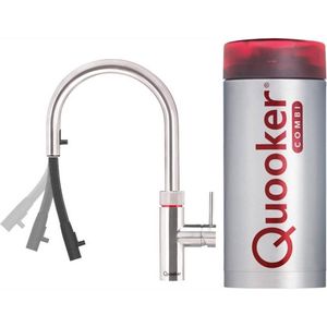 Quooker Flex Kokendwaterkraan - C uitloop - COMBI+ Reservoir - RVS - 3 in 1