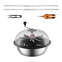 VEVOR 24" Harvester Handmatige Trimmer Bladkomtrimmer met 3 soorten roestvrijstalen messen voor het snijden van natte/droge planten Tumble Cutter Bowl Harvester Grow