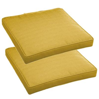 Hesperide Stoelkussens - Set van 2x stuks - binnen/ buiten stoelen - geel - 40x4 cm
