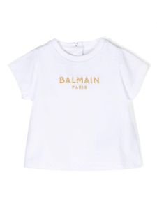 Balmain Kids t-shirt en coton à logo brodé - Blanc