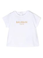 Balmain Kids t-shirt en coton à logo brodé - Blanc