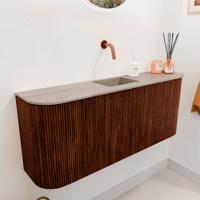 Toiletmeubel Mondiaz Joya Dlux | 103.2 cm | Meubelkleur Ruby | Faye wastafel Saba Wasbak Midden | Zonder kraangat(en)