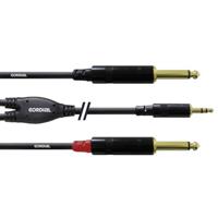 Cordial 3 m REAN connector 3,5 mm/ 2 x 6,3 mm RCA Y-Kabel - thumbnail