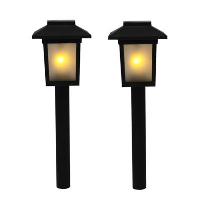 Benson Tuinlamp prikspot - 12x - solar - vlam effect 34,5 cm - sfeervolle tuinverlichting