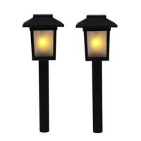 Benson Tuinlamp prikspot - 12x - solar - vlam effect 34,5 cm - sfeervolle tuinverlichting