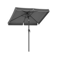 Rechthoekige parasol zonder voet, Grijs / 200 x 150 cm