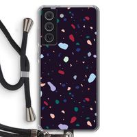 Dark Rounded Terrazzo: Samsung Galaxy S21 FE Transparant Hoesje met koord Dark Rounded Terrazzo: Samsung Galaxy S21 FE Transparant Hoesje met koord
