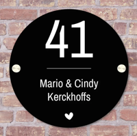 Gepersonaliseerd naambordje - rond - dibond Gepersonaliseerd naambordje - rond - dibond