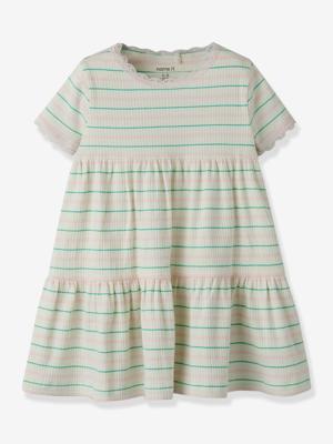 Jurk met ruches voor meisjes met korte mouwen NAME IT pastelroze