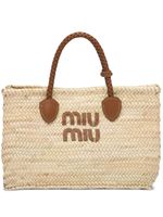 Miu Miu sac cabas Palmetto - Tons neutres - thumbnail