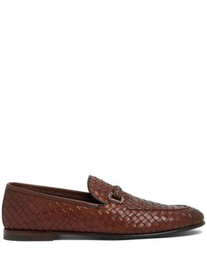 Barrett mocassins en cuir à design tressé - Marron