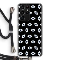 Eyes pattern: Samsung Galaxy S21 Ultra Transparant Hoesje met koord