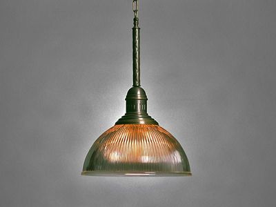 Hanglamp ribglas Salamanca 2 antiek messing