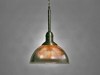 Hanglamp ribglas Salamanca 2 antiek messing